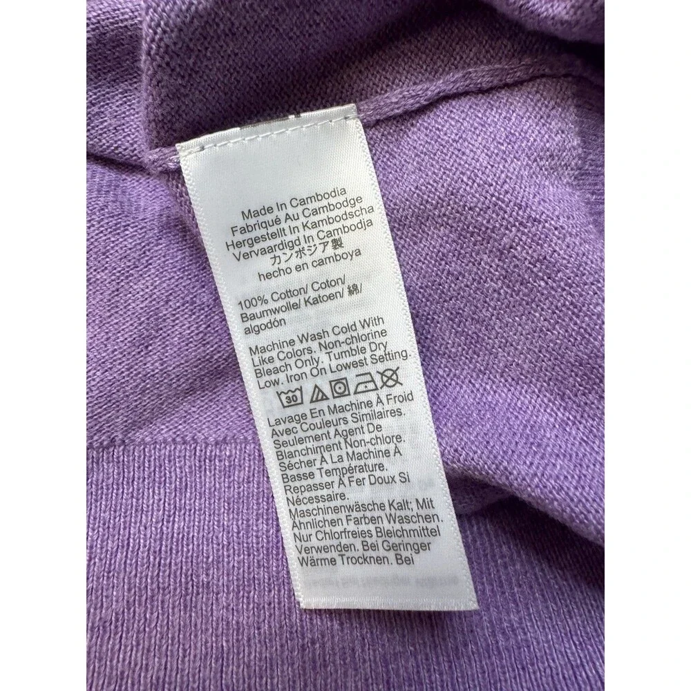 NWT J Crew Collared Cotton Long-Sleeve Sweater Purple Size Large